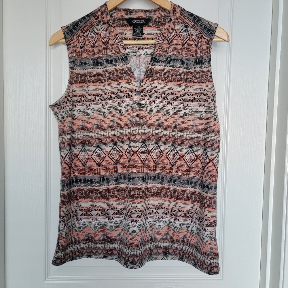 Haggar clothing sleeveless blouse size medium